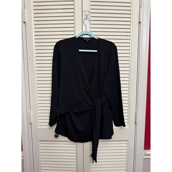 Ming Wang Sweater Women’s M black minimalist workwear career cardigan - Picture 1 of 7
